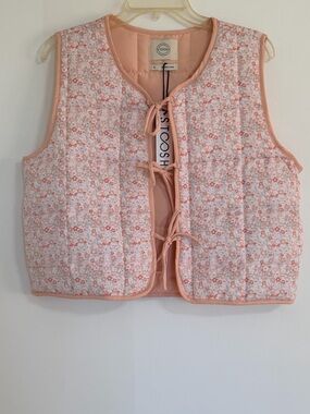 Stoosh Blush Floral Quilted Tie-Front Vest